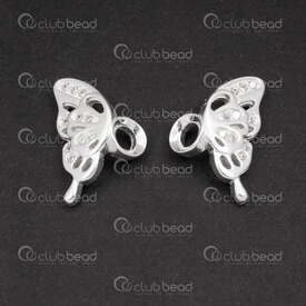 1754-1021-59 - Sterling Silver Charm Link Butterfly 14x7x5mm with Crystal Rhinestone and Loop 2.2mm Inner Diameter 2pcs (1set) 1754-1021-59,Sterling silver,Charms and Pendants,montreal, quebec, canada, beads, wholesale