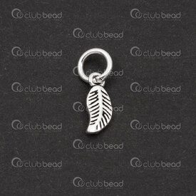 1754-1021-67OX - Sterling Silver 925 Charm Leaf 5x4x1.5mm with Ring Oxydized 2pcs 1754-1021-67OX,fs,montreal, quebec, canada, beads, wholesale