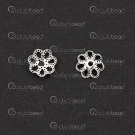 1754-1022-5.507OX - Sterling Silver 925 Bead Cap Flower 5.5x1.5mm 0.8mm hole Oxydized 10pcs 1754-1022-5.507OX,0.8,montreal, quebec, canada, beads, wholesale