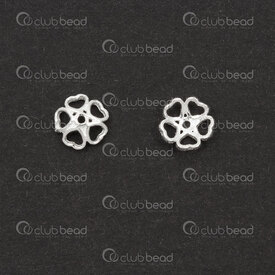 1754-1022-5.509 - Sterling Silver 925 Bead Cap Flower 5.5x2mm Flower Design 0.5mm hole 10pcs 1754-1022-5.509,24,montreal, quebec, canada, beads, wholesale
