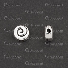 1754-1024-11OX - Sterling Silver Bead Pellet 7x3.5mm Swirl Design 1.5mm hole Oxydised 2pcs 1754-1024-11OX,New Products,montreal, quebec, canada, beads, wholesale