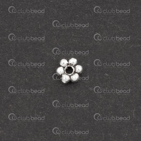 1754-1024-223.5OX - Sterling Silver Spacer Bead Daisy 3.5x1.5mm Oxydised 0.6mm hole 20pcs 1754-1024-223.5OX,Beads,Silver,Sterling,montreal, quebec, canada, beads, wholesale