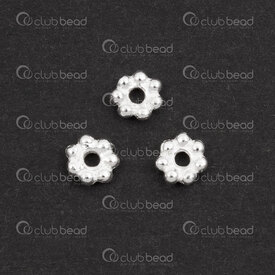 1754-1024-224.5 - Sterling Silver Spacer Bead Daisy 4.5x1.5mm 1mm hole 10pcs 1754-1024-224.5,Sterling silver,montreal, quebec, canada, beads, wholesale