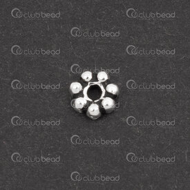 1754-1024-224.5OX - Sterling Silver Spacer Bead Daisy 4.5x1.5mm Oxydised 1mm hole 10pcs 1754-1024-224.5OX,Beads,Silver,montreal, quebec, canada, beads, wholesale