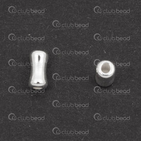 1754-1024-23 - Sterling Silver Bead Bone shape 6x3mm 1.5mm hole 10pcs 1754-1024-23,Beads,montreal, quebec, canada, beads, wholesale