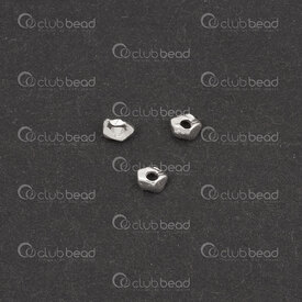 1754-1024-2703 - Sterling Silver Spacer Bead Free form 2.5x3x1.5mm 1mm hole 30pcs 1754-1024-2703,Beads,Silver,Sterling,montreal, quebec, canada, beads, wholesale