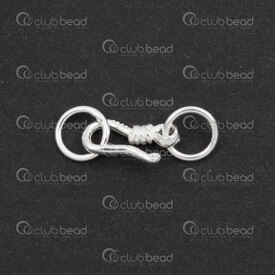 1754-1025-01 - Sterling Silver Clasp Hook and Eye 10x4mm With 2 Soldered 6mm Rings 2pcs 1754-1025-01,argent sterling,Clasp,Sterling Silver,Clasp,Hook and Eye,10x4mm,Grey,Metal,With 2 Soldered 6mm Rings,2pcs,China,montreal, quebec, canada, beads, wholesale