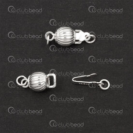1754-1025-11 - Sterling Silver 925 Pawl Clasp Lantern 6x13mm with 2 Ring 1pc 1754-1025-11,R,montreal, quebec, canada, beads, wholesale