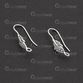 1754-1027-01 - Sterling Silver 925 Earring Hook Feather 21x6x0.8mm With Ring 2pcs 1754-1027-01,175,2pcs,Sterling Silver 925,Earring Hook,Feather,21x6x0.8mm,Grey,Metal,With Ring,2pcs,China,montreal, quebec, canada, beads, wholesale