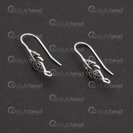 1754-1027-01OX - Sterling Silver 925 Earring Hook Feather 21x6x0.8mm Oxydised With Ring 2pcs 1754-1027-01OX,Sterling silver,Earrings,Sterling Silver 925,Earring Hook,Feather,21x6x0.8mm,Grey,Oxydised,Metal,With Ring,2pcs,China,montreal, quebec, canada, beads, wholesale