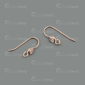 1754-1027-07RGL - Sterling Silver 925 Earring Hook 16x10x0.65mm With Rhinestone Rose Gold Plated 2pairs 1754-1027-07RGL,Sterling silver,Sterling Silver 925,Earring Hook,With Rhinestone,16x10x0.65mm,Pink,Metal,Rose Gold Plated,2pairs,China,montreal, quebec, canada, beads, wholesale