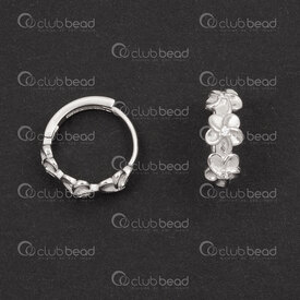 1754-1027-29 - Sterling Silver 925 Leverback Earring Round Flower 12.5x5mm Natural With Rhinestones 2pcs (1pair) 1754-1027-29,Boucles,2pcs (1pair),Sterling Silver 925,Leverback Earring,Round,Flower,12.5X5mm,Grey,Natural,Metal,With Rhinestones,2pcs (1pair),China,montreal, quebec, canada, beads, wholesale