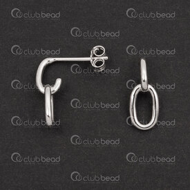 1754-1027-31 - Sterling Silver 925 Earring Stud Oval Link 11x0.7mm Natural 2pcs (1pair) 1754-1027-31,Findings,Earrings,Earring Stud,Sterling Silver 925,Earring Stud,Oval Link,11x0.7mm,Grey,Natural,Metal,2pcs (1pair),China,montreal, quebec, canada, beads, wholesale