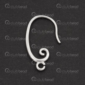 1754-1027-39 - Sterling Silver 925 Earring Hook Swirl 21.5x13x0.9mm Natural With Loop 2pcs (1pair) 1754-1027-39,Natural,Sterling Silver 925,Earring Hook,Swirl,21.5x13x0.9mm,Grey,Natural,Metal,With Loop,2pcs (1pair),China,montreal, quebec, canada, beads, wholesale