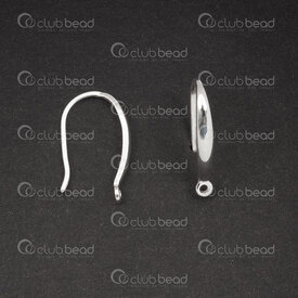 1754-1027-43 - Sterling Silver 925 Earring Fish Hook 15x2x0.8mm with 0.8mm hole 4pcs (2pairs) 1754-1027-43,si,montreal, quebec, canada, beads, wholesale