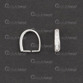 1754-1028-03 - Sterling Silver 925 Bail 10.5x9.5x2mm With Clear Cubic Zirconium Stone 2pcs 1754-1028-03,Findings,Bails,Sterling Silver 925,Bail,10.5x9.5x2mm,Grey,Metal,With Clear Cubic Zirconium Stone,2pcs,China,montreal, quebec, canada, beads, wholesale