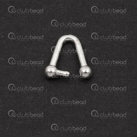 1754-1028-09 - Sterling Silver 925 Bail 7.5x6.5x1mm with Ball 2mm 4pcs 1754-1028-09,fs,montreal, quebec, canada, beads, wholesale