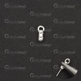 1754-1029-051 - Sterling Silver 925 Cord End Connector 7x3mm Inner Diameter 1mm with Loop 10pcs china 1754-1029-051,24,montreal, quebec, canada, beads, wholesale