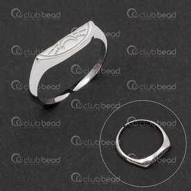 1754-1092-01 - Sterling Silver Finger Ring Moon Design Adjustable Size 5 (15.5mm) 1pc 1754-1092-01,bague,montreal, quebec, canada, beads, wholesale