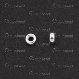 1754-1240107-0303 - Argent Sterling Bille Rondelle 1.6x3.5mm Trou 1.4mm 30pcs 1754-1240107-0303,rondelle 4mm,montreal, quebec, canada, beads, wholesale