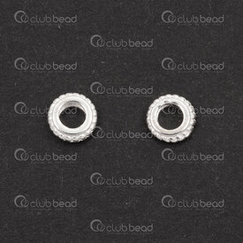 1754-1240307-01 - Sterling Silver Bead Spacer Daisy 1x4.5mm 2.4mm hole 20pcs 1754-1240307-01,daisy spacer,montreal, quebec, canada, beads, wholesale