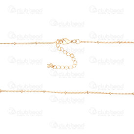1755-1101 - Gold Filled 18K Chain Bead 2mm Round 1.2mm with end chain curb 3x4mm lenght 60mm with drop charm 18" 1pc 1755-1101,175,montreal, quebec, canada, beads, wholesale