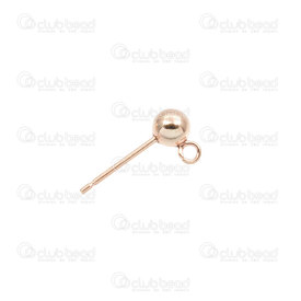 1756-0021 - Rose Gold Filled 14K Ball Earring 4.0mm with Ring 4pcs (2 pairs) 1756-0021,Gold Filled,montreal, quebec, canada, beads, wholesale