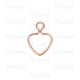 1756-0101 - Rose Gold Filled 14K Charm Heart Wire Hollow With 1 loop 10x10x0.9mm 4pcs USA 1756-0101,Gold Filled,montreal, quebec, canada, beads, wholesale