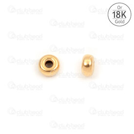 1757-1240107-03 - Gold 18K Spacer Bead Rondelle 3.3x1.7mm 1mm hole 5pcs 1757-1240107-03,18K gold,montreal, quebec, canada, beads, wholesale