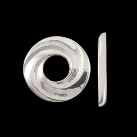 *1760-0001-SL - Pewter Toggle Clasp Round 34MM Silver 1pc Israel *1760-0001-SL,montreal, quebec, canada, beads, wholesale