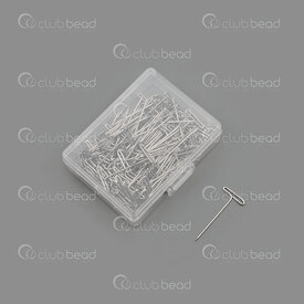 2001-0114-27 - Metal T'' Pins 15x27mm Natural 100pcs 2001-0114-27,Packaging products,Mounting pins,montreal, quebec, canada, beads, wholesale