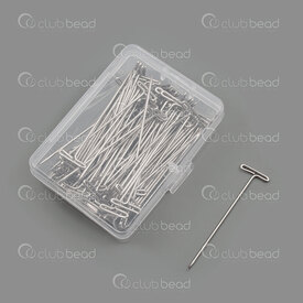 2001-0114-53 - Metal T'' Pins 15x53mm Natural 100pcs 2001-0114-53,2001-0,montreal, quebec, canada, beads, wholesale