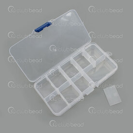 2001-0221 - Plastic Organiser Box 10 Compartments Detachable Clear 10x15x24x36cm 1pc 2001-0221,Boxes,montreal, quebec, canada, beads, wholesale