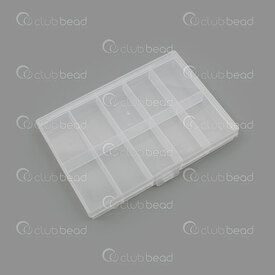 2001-0227 - Plastique Boite de Rangement 10 Compartiments 4.5x2.5x1.8cm Clair 13x9x2cm 1pc 2001-0227,Boîtes,montreal, quebec, canada, beads, wholesale