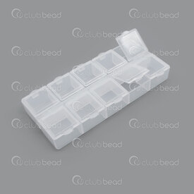 2001-0299 - Plastic Organiser containers (10) Each Box 2.5x2.5x1.2cm Full Box13x6x1.9cm 2001-0299,Boxes,Storage,montreal, quebec, canada, beads, wholesale