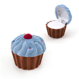 *2001-0395 - Velvet Ring Box Muffin Blue 57x62mm 5pcs *2001-0395,Boxes,Velvet,Ring Box,Muffin,Blue,57x62mm,5pcs,China,montreal, quebec, canada, beads, wholesale