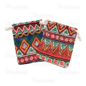 2001-0431-005 - Hemp Bag Ethnic Pattern Multicolor 10x14cm Hand Made 10pcs 2001-0431-005,2001-043,Textile,Hemp,Bag,Ethnic Pattern,Multicolor,10x14cm,10pcs,China,Hand Made,montreal, quebec, canada, beads, wholesale