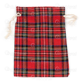 2001-0436-1401 - Cotton Bag Plaid Pattern Red 10x14cm Hand Made 10pcs 2001-0436-1401,2001-0,Textile,Cotton,Bag,Plaid Pattern,Red,10x14cm,10pcs,China,Hand Made,montreal, quebec, canada, beads, wholesale
