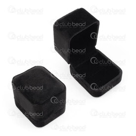 2001-0616-05 - Velour Boîte pour Bague 5x6.4x5.5cm Noir Intérieur 5.5x5.5x1cm 1pc 2001-0616-05,Boîtes,Cadeaux,montreal, quebec, canada, beads, wholesale