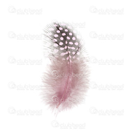 2501-0225-07 - Plume Pintade avec points Rose 4gr  5-10cm 2501-0225-07,4gr,Feather,Dotted Guinea Fowl,Pink,5-10cm,4gr,Chine,montreal, quebec, canada, beads, wholesale