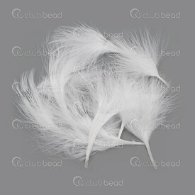 2501-0290-01 - Feather Turkey Fluffy White 6-14cm 50pcs 2501-0290-01,Feathers natural,Feather,Turkey,White,6-14cm,50pcs,China,Fluffy,montreal, quebec, canada, beads, wholesale