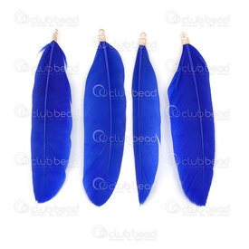 2501-0350-05GL - Plume Canard Bleu cobalt 7-9cm Avec Connecteur Or 20pcs 2501-0350-05GL,Classic,montreal, quebec, canada, beads, wholesale