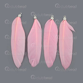 2501-0350-05WH - Plume Canard Rose 7-9cm Avec Connecteur Nickel 20pcs 2501-0350-05WH,Pink,Feather,Duck,Pink,7-9cm,20pcs,Chine,With Nickel Connector,montreal, quebec, canada, beads, wholesale