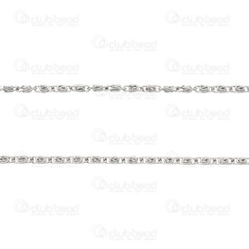 2601-0405-WH - Metal Scroll Chain 2x7mm Nickel Free Nickel 10m Roll 2601-0405-WH,10 chaine,Nickel,Metal,Scroll,Chain,2X7MM,Nickel,Nickel Free,10m Roll,China,montreal, quebec, canada, beads, wholesale