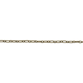 *2601-0421-OXBR - Metal Alternated Cable Chain 4mm Antique Brass 10m Roll *2601-0421-OXBR,montreal, quebec, canada, beads, wholesale
