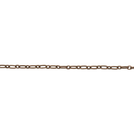 *2601-0421-OXCO - Metal Alternated Cable Chain 4mm Antique Copper 10m Roll *2601-0421-OXCO,montreal, quebec, canada, beads, wholesale