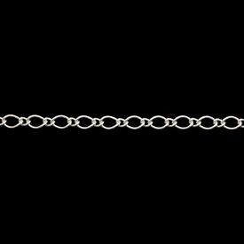 2601-0437-SL - Metal Figaro Alternated Curb Chain 5mm Silver 10m Roll 2601-0437-SL,montreal, quebec, canada, beads, wholesale