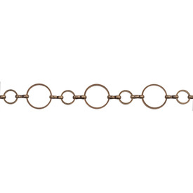*2601-0459-OXCO - Metal Chain Linked Round 8mm and 14mm Antique Copper 10m *2601-0459-OXCO,montreal, quebec, canada, beads, wholesale