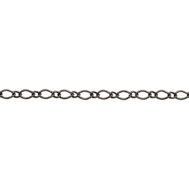 *2601-0537-BN - Metal Figaro Alternated Curb Chain 5mm Black Nickel 1 Yard *2601-0537-BN,montreal, quebec, canada, beads, wholesale