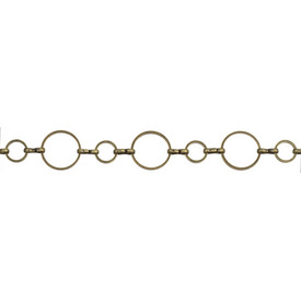 *2601-0559-OXBR - Metal Chain Linked Round 8mm and 14mm Nickel Free Antique Brass 1 Yard *2601-0559-OXBR,montreal, quebec, canada, beads, wholesale